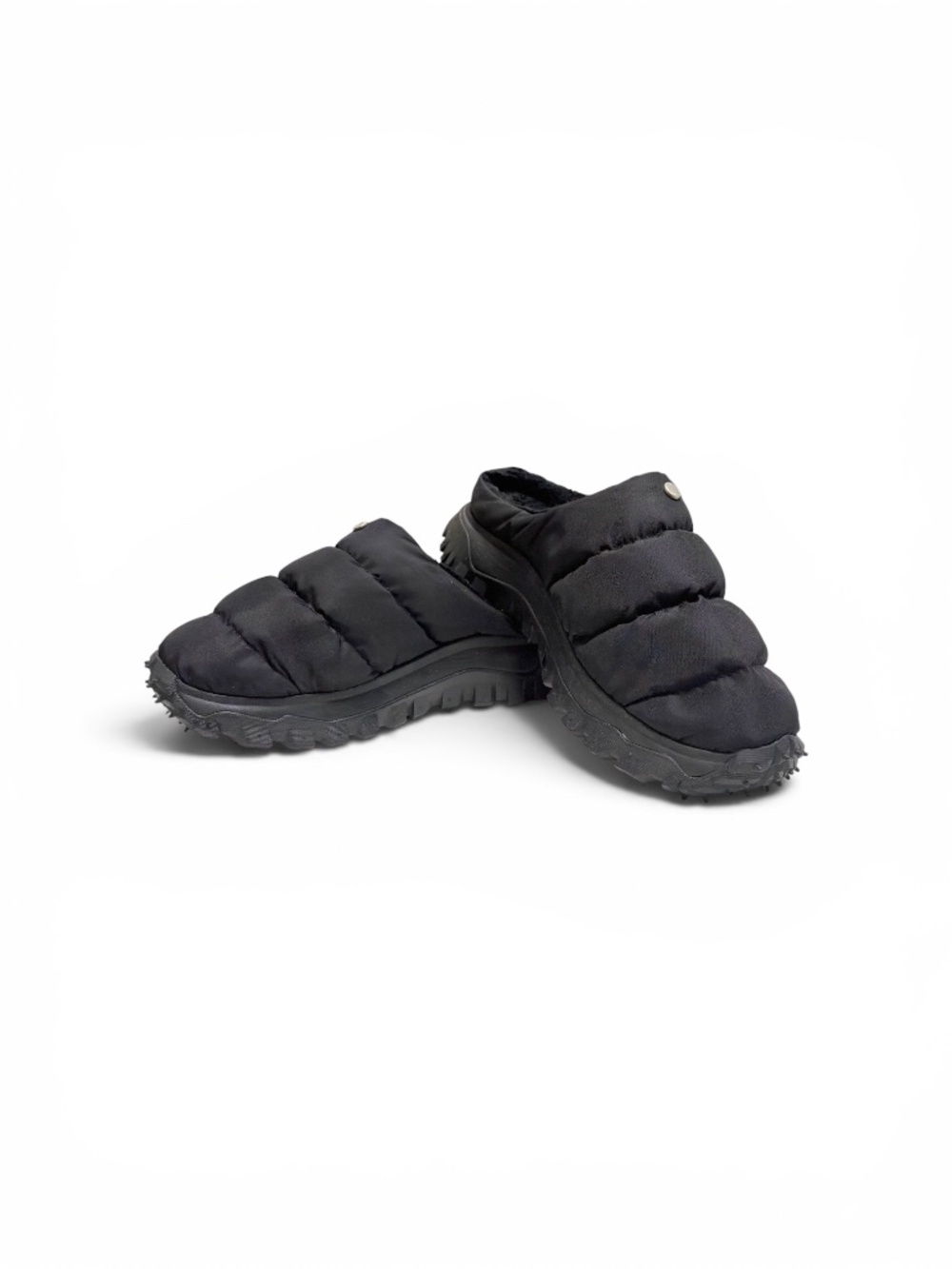 Moncler Genius Puffer Trail Mule Black Quilted Slip-On Shoes EU 41 US 8